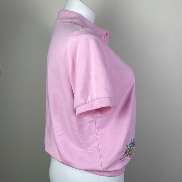 Vintage Alfred Dunner Short Sleeve Sweatshirt Floral Embroidered - Picture 8 of 9